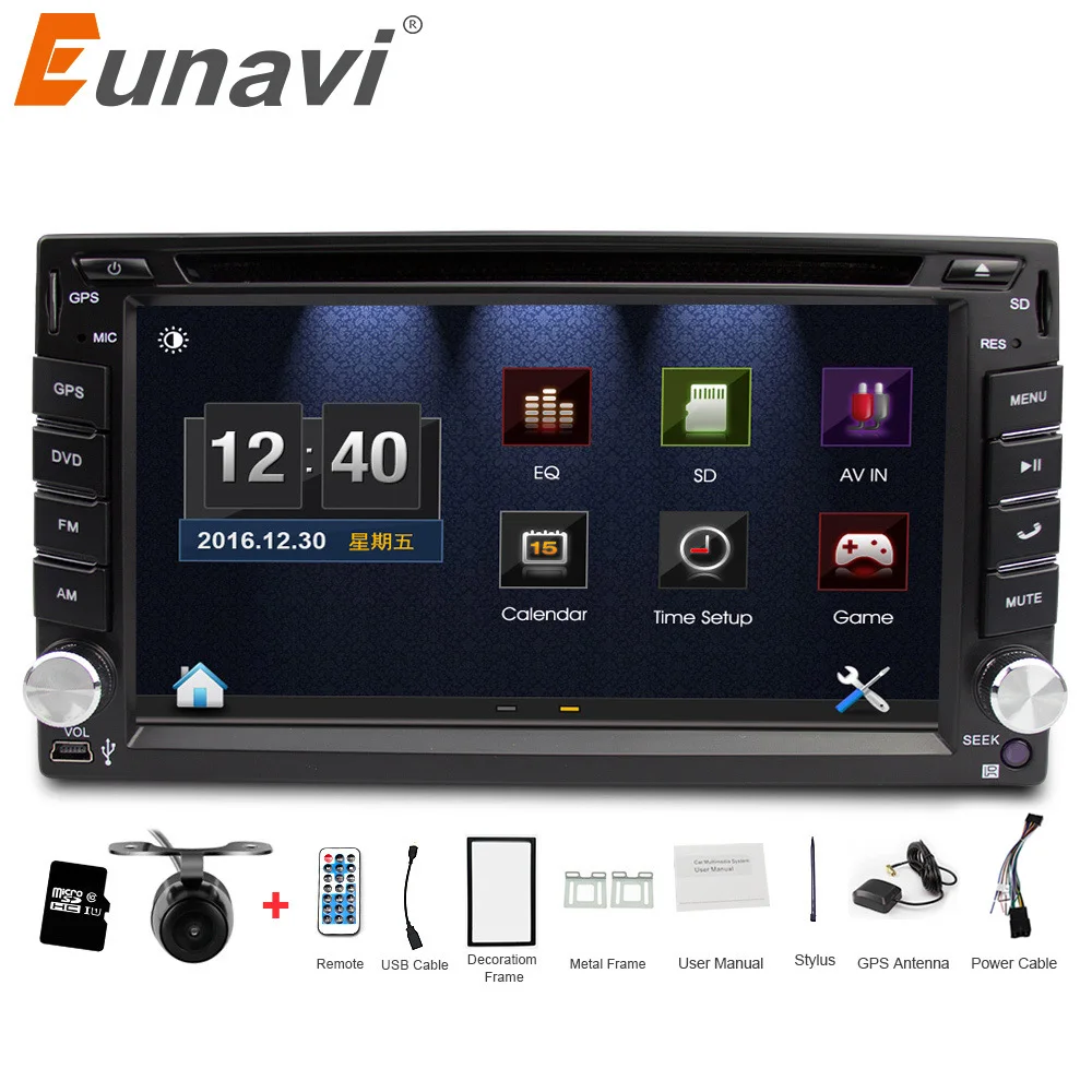 Eunavi двойной 2 din Автомобильный dvd-плеер универсальный автомобильный Радио GPS