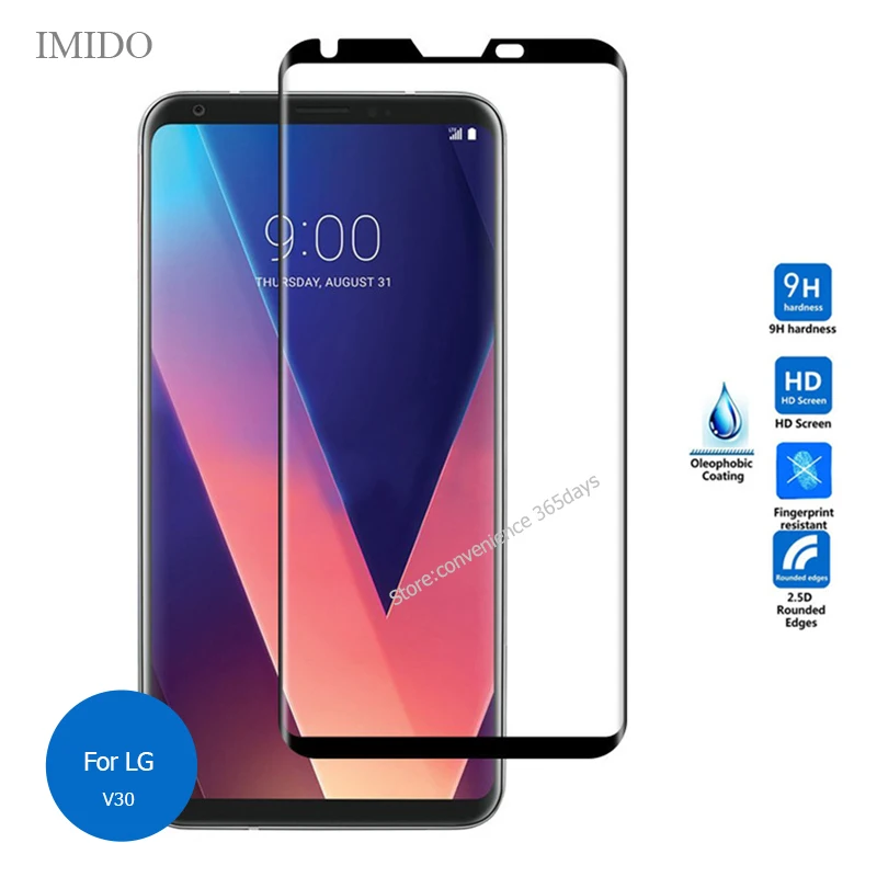 Защитное стекло для LG V30 закаленное с полным покрытием 9h Защитная пленка V 30 Plus