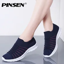 PINSEN/кроссовки; женская обувь на плоской подошве; летняя дышащая повседневная обувь с плетением; женская обувь без шнуровки на толстой подошве; мокасины; женская обувь