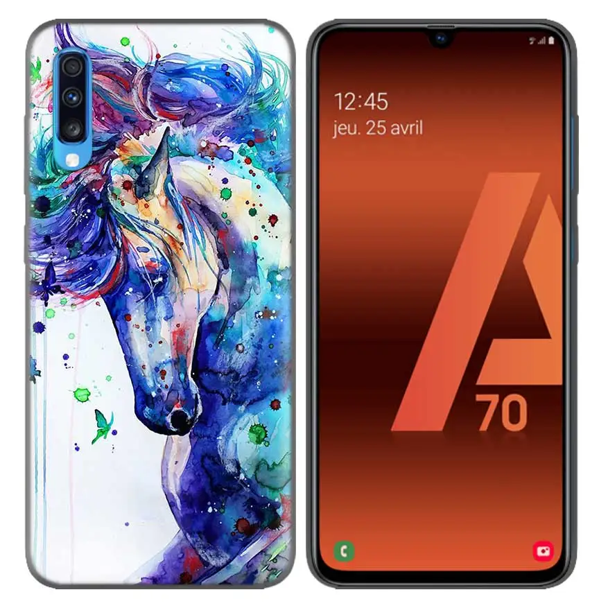 Акварель лошадь бегущие лошади узор чехол для samsung Galaxy A10 A20 A30 A40 A50 A60 A70 A80 A20e A6 A8 A7 A9 плюс