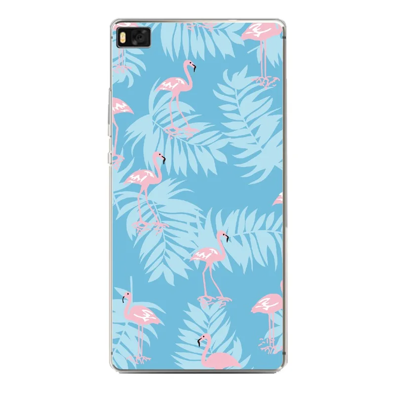 Мягкий прозрачный чехол для телефона из ТПУ с фламинго huawei P10plus P8 P9lite honor 3c 4c 6a 7 8 9 5c
