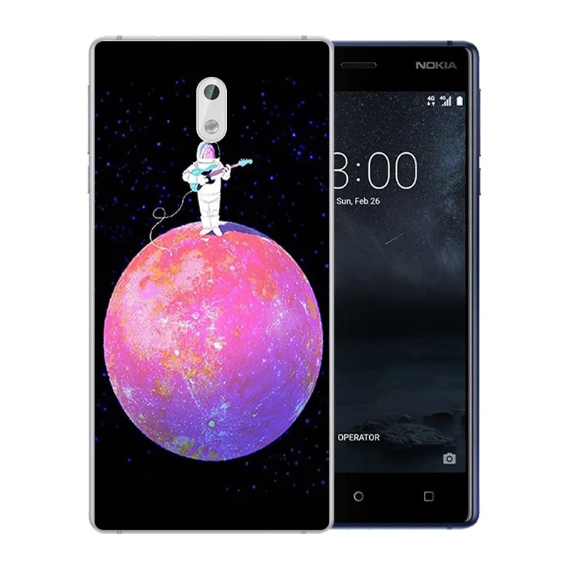5 0 дюйма для Nokia 3 Силиконовая задняя крышка космический мир шаблон TPU fundas Nokia3 Coque