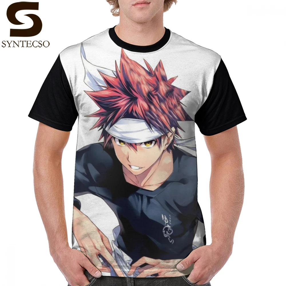 Футболка Shokugeki No Soma с принтом пищевых войн дизайнерская футболка Мужская