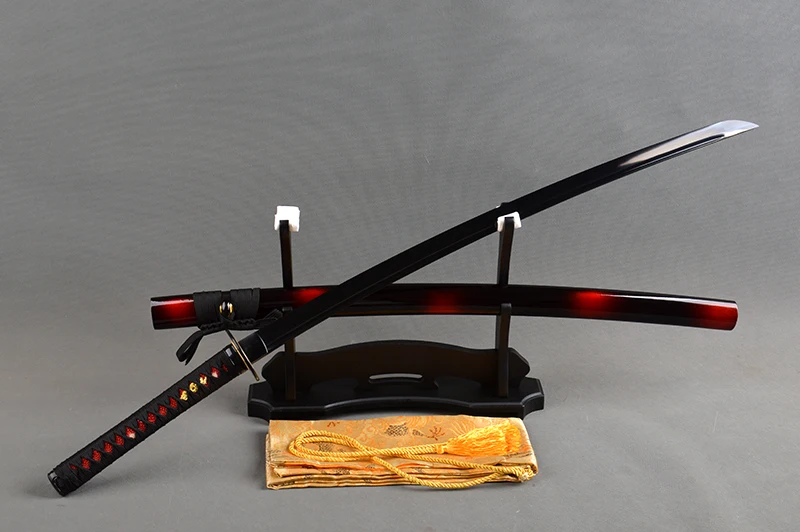 Черное лезвие дневной катана ручная работа полный Танг острый Espada Tameshigiri меч из