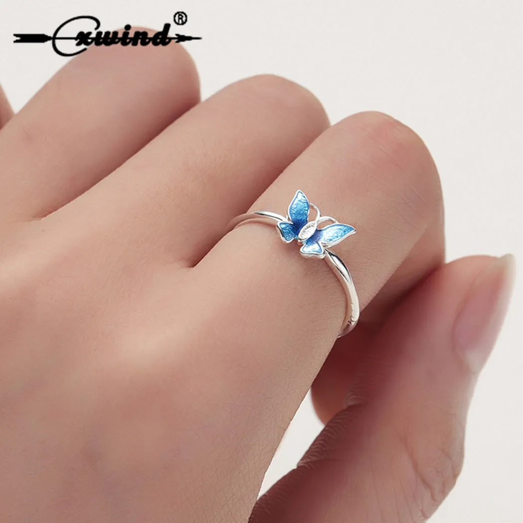 

Cxwind Fashion Women Animal Rings Jewelry Handmade Enamel Butterfly Wings Ring For Bride Wedding Anniversary Bijourx anillos