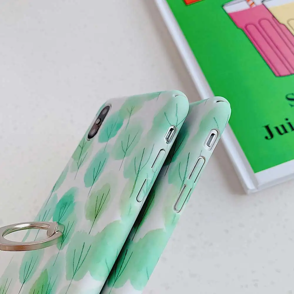 Твердый пластиковый чехол Boucho Ring Grip для iphone 8 7 6 6s plus Xs max XR X Винтажный