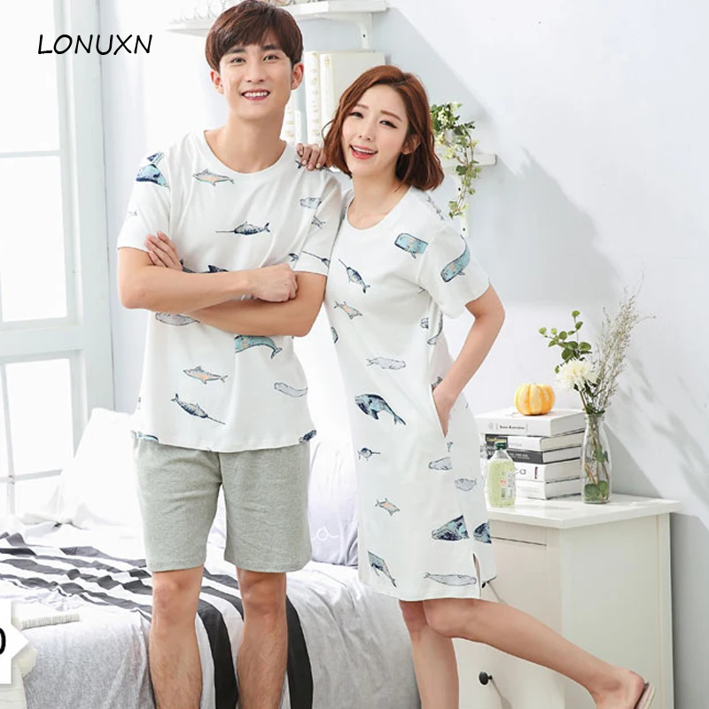 Женские и мужские пижамы из 2 предметов осенняя Пижама 2017 Лидер продаж 100%