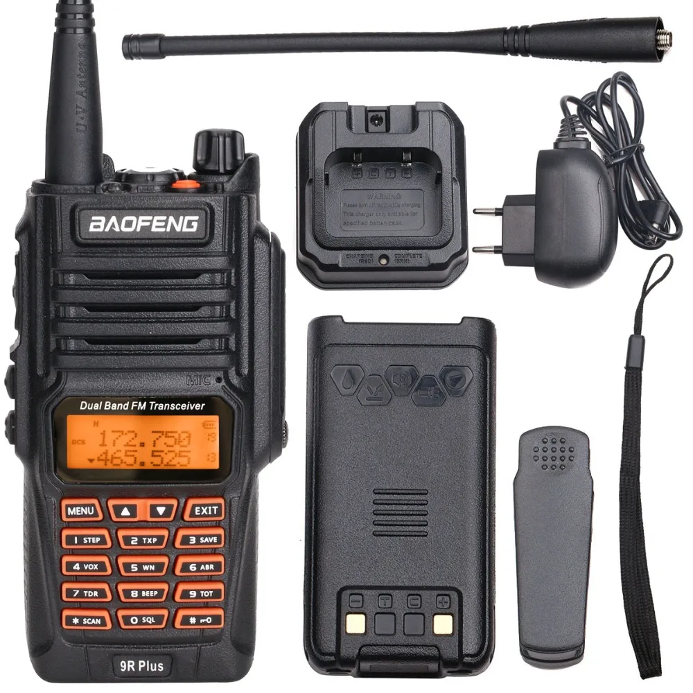 Портативная рация Baofeng UV 9R Plus 2 шт. водонепроницаемая Двухдиапазонная