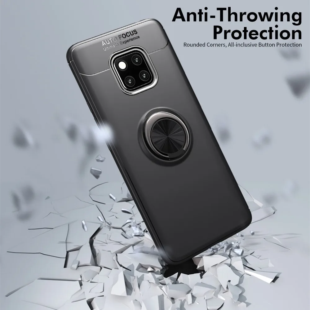 For Huawei mate20pro Luxury Ring Holder Soft TPU 360 protection Phone Case magnetic shockproof phone bracket case | Мобильные