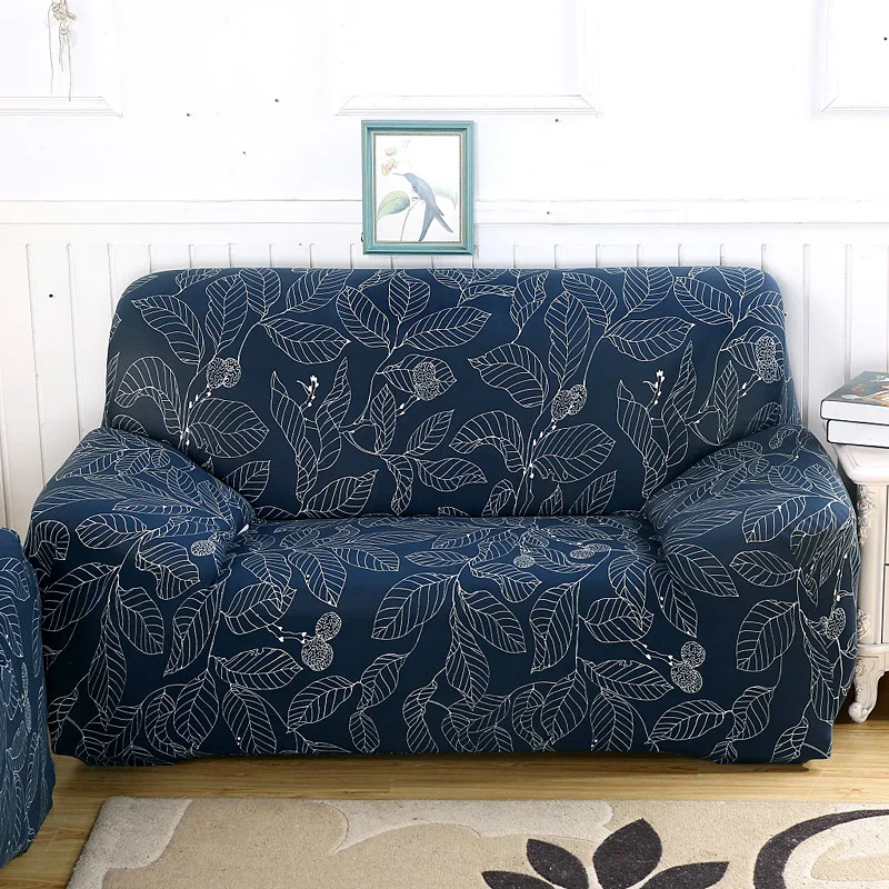 

Sweet Warmth Living Room Sofa Elastic Protector Slip cover Removable Anti-dirty Leaves Floral Printing Stretch Sofa Seat Case
