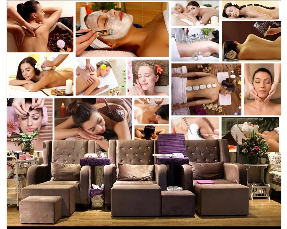 

beibehang Fashion personality decorative painting wall paper suitable for beauty slimming health HD background 3d wallpaper
