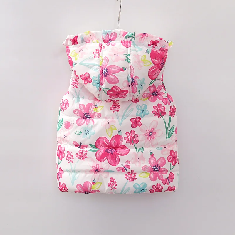 Новые осенне зимние жилеты для девочек Детский Теплый хлопковый жилет с