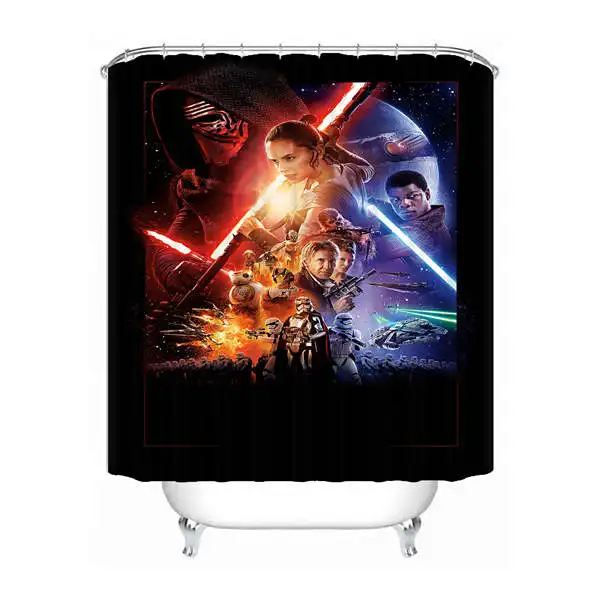 Shower Curtain Пользовательские Звездные войны Marvel занавеска для ванной Mildewproof Водонепроницаемый полиэстер занавеска для душа#180417-02-134 - Цвет: Shower Curtain