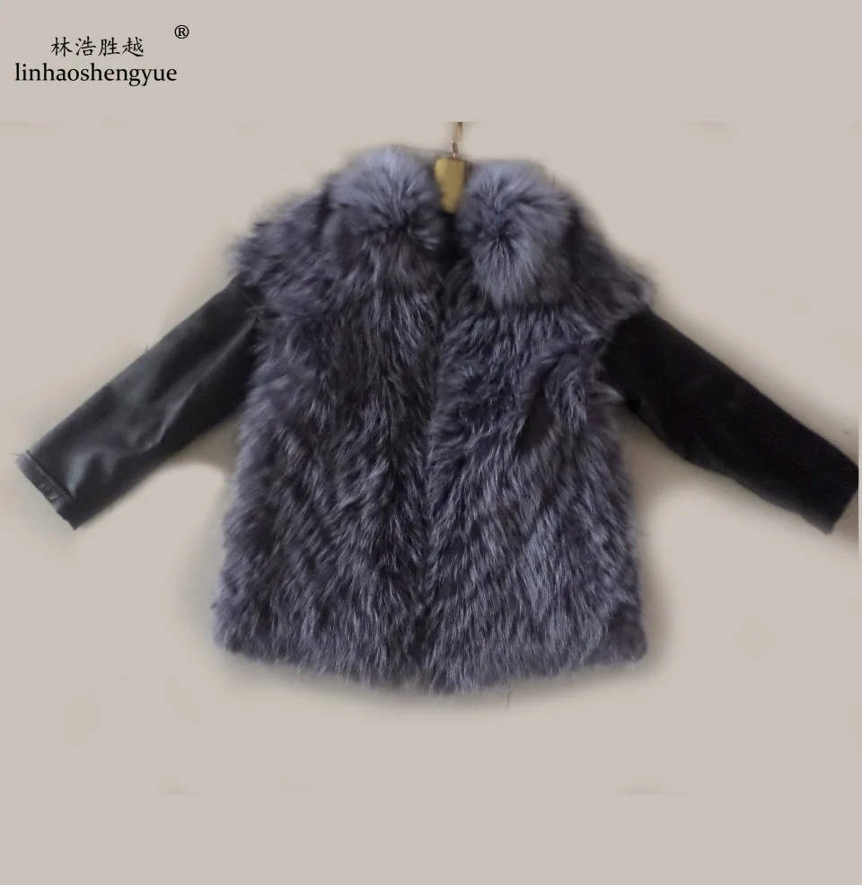 

Linhaoshengyue Fox Fur Coat Genuine Sheepskin Sleeves