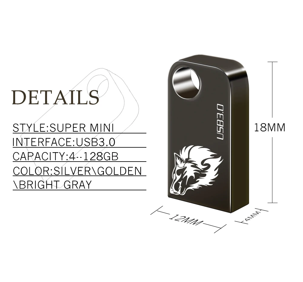 Мини USB 3,0 Флешка 8 ГБ 16 ГБ 32 ГБ мини металлическая высокоскоростная USB флешка 64 Гб USB флешка Водонепроницаемая реальная емкость