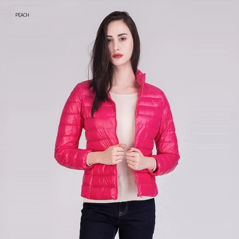 Зои салдана 2019 ультра легкий пуховик для женщин Тонкий мужские парки карамельный