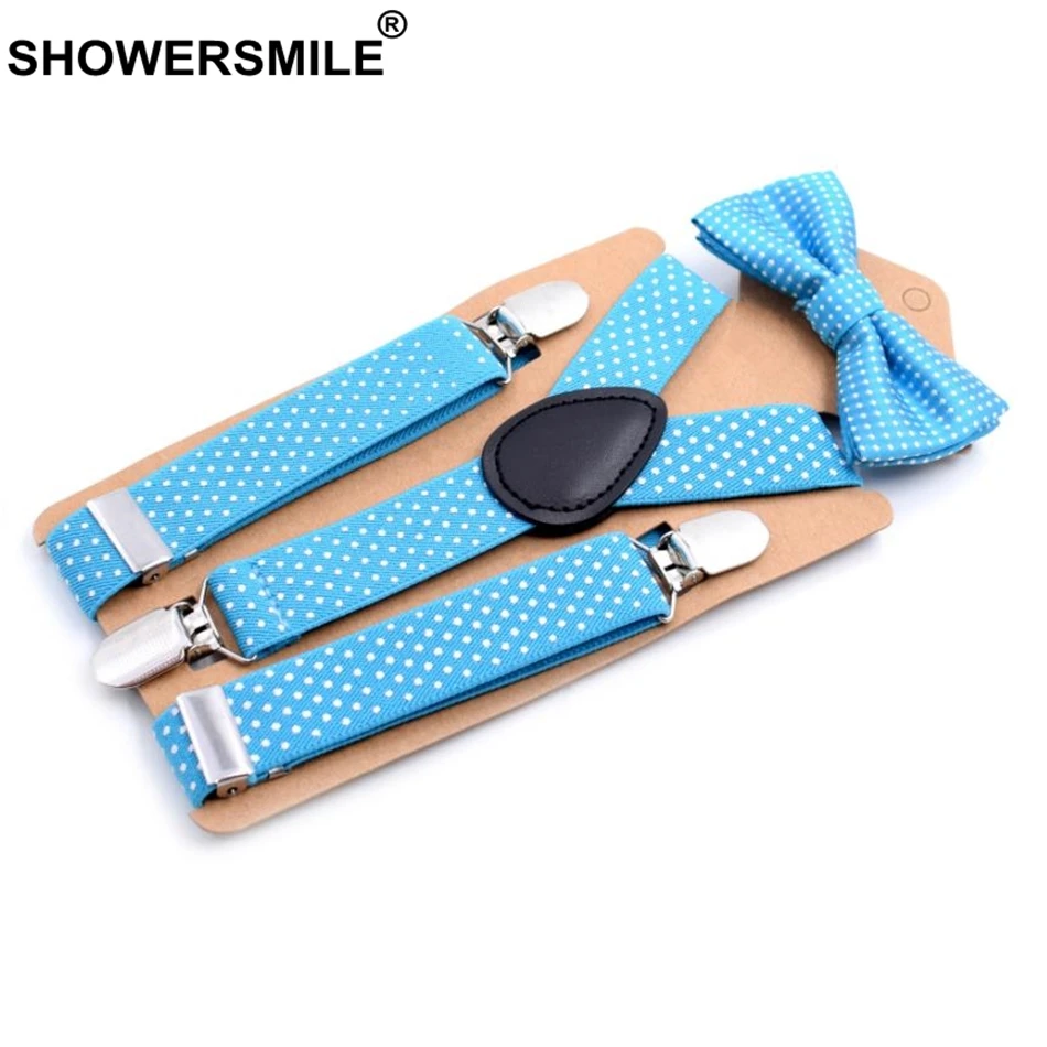 SHOWERSMILE/Детские подтяжки и галстуки-бабочки; фиолетовые брюки унисекс; подтяжки для мальчиков и девочек; свадебные модные подтяжки для детей