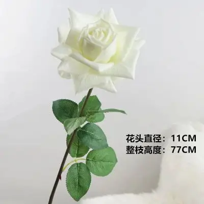 1 pcs Диаметр 13 см, большой размер, на ощупь, роза, завиток, роза, белая, розовая, красная роза, ветка, искусственная, настоящая, на ощупь, роза, свадебное украшение для дома - Цвет: 1 pcs