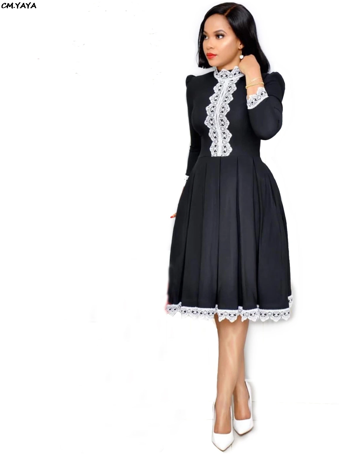 Женское Плиссированное Платье До Колена винтажное платье с кружевной вышивкой и