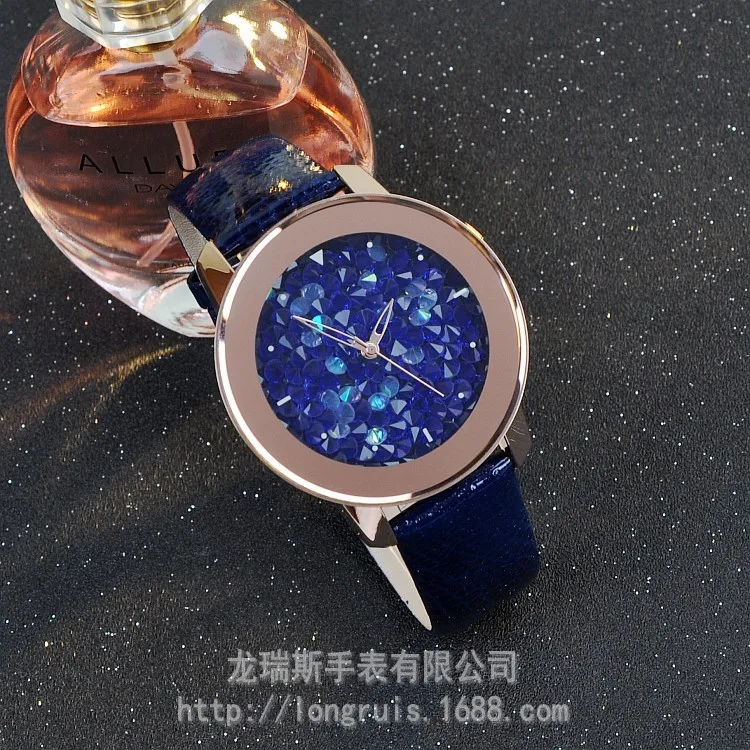 Роскошные Брендовые женские Часы GUOU с ремешком из натуральной кожи полностью