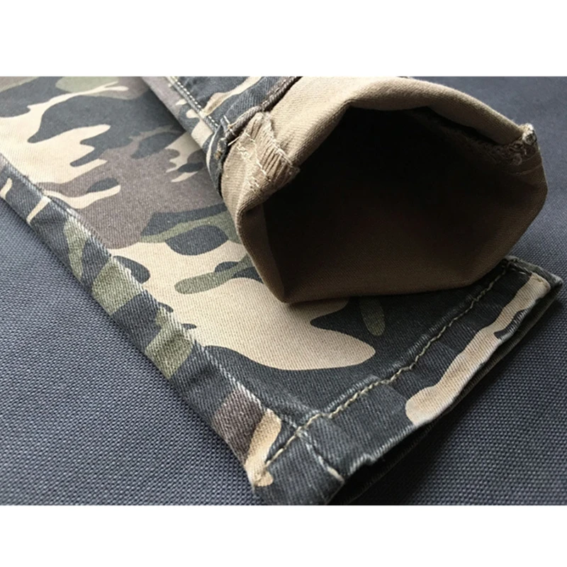 

YiQuanYiMei YiQuanYiMei New Fashion Elastic camouflage Cotton Hole jeans for women high waist jeans Pencil Pants Skinny pants