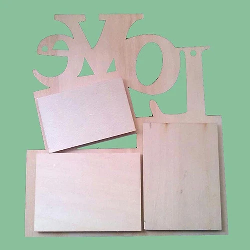 Фоторамка 3 в 1 с белыми полыми сердечками для всей семьи фоторамка