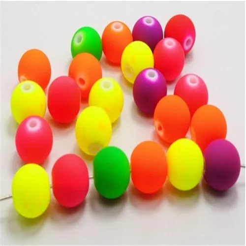 Разноцветные флуоресцентные неоновые Матовые акриловые шарики 12 мм 50 шт.