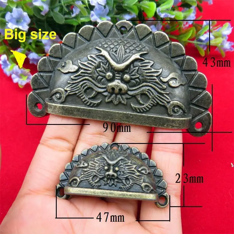 Голова Дракона в форме раковины Античная дверь шкаф ящик мебель ручки ручка для