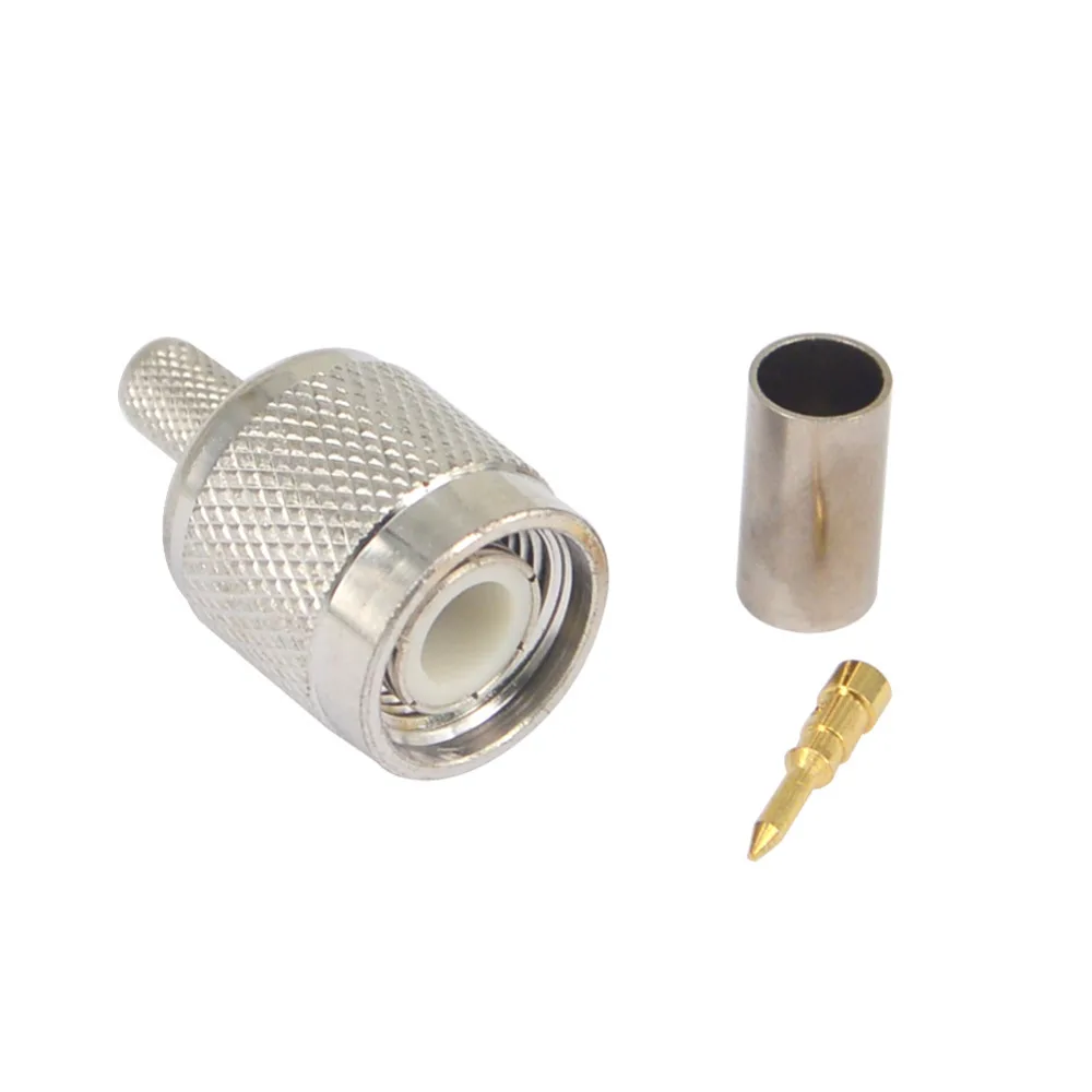 TNC Male Plug RF Coax Connector Crimp RG58 RG142 RG400 LMR195 Straight Nickelplated | Обустройство дома