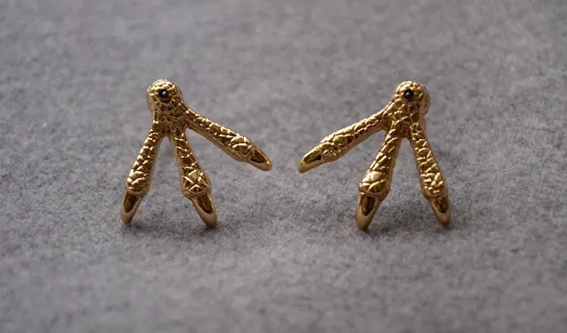 YoYoRan 1 пара серьги-гвоздики в форме Орла для женщин и мужчин стиле панк золотистые