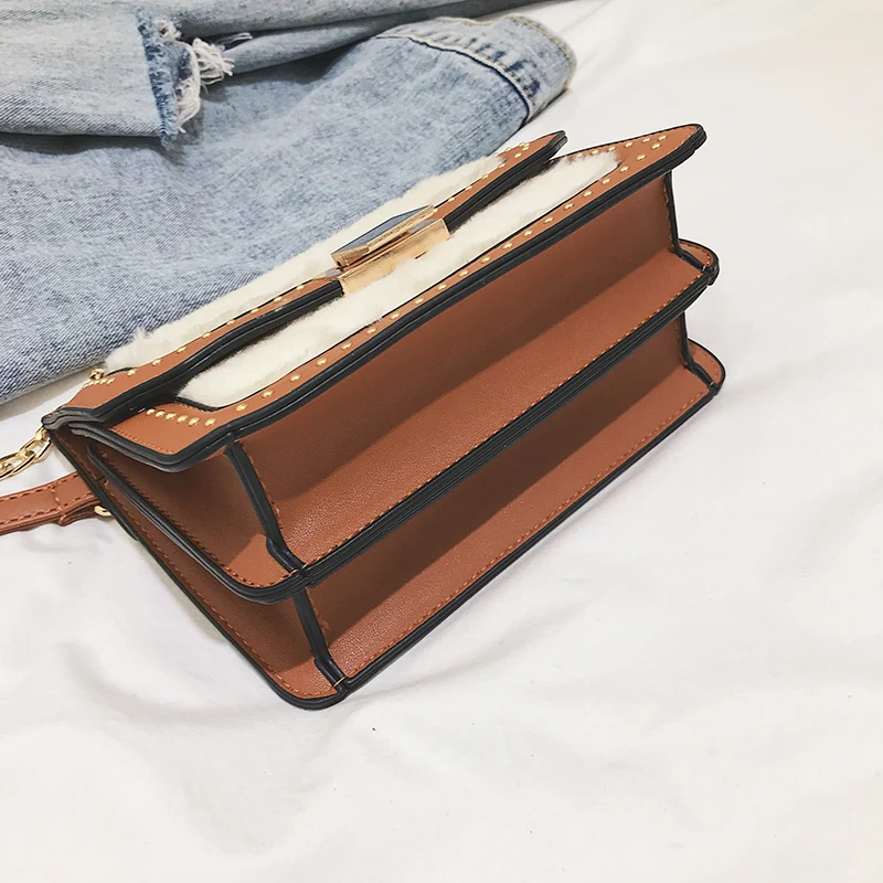 Ansloth Мода искусственного меха кролика Лоскутная искусственная кожа женская