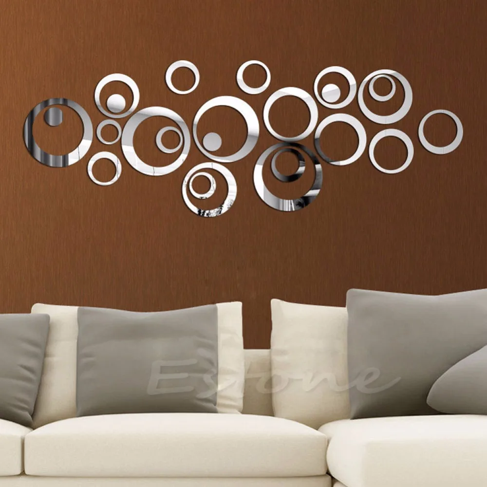 

New Circles Mirror Style Removable Decal Vinyl Mural Art Wall Sticker Home Decor