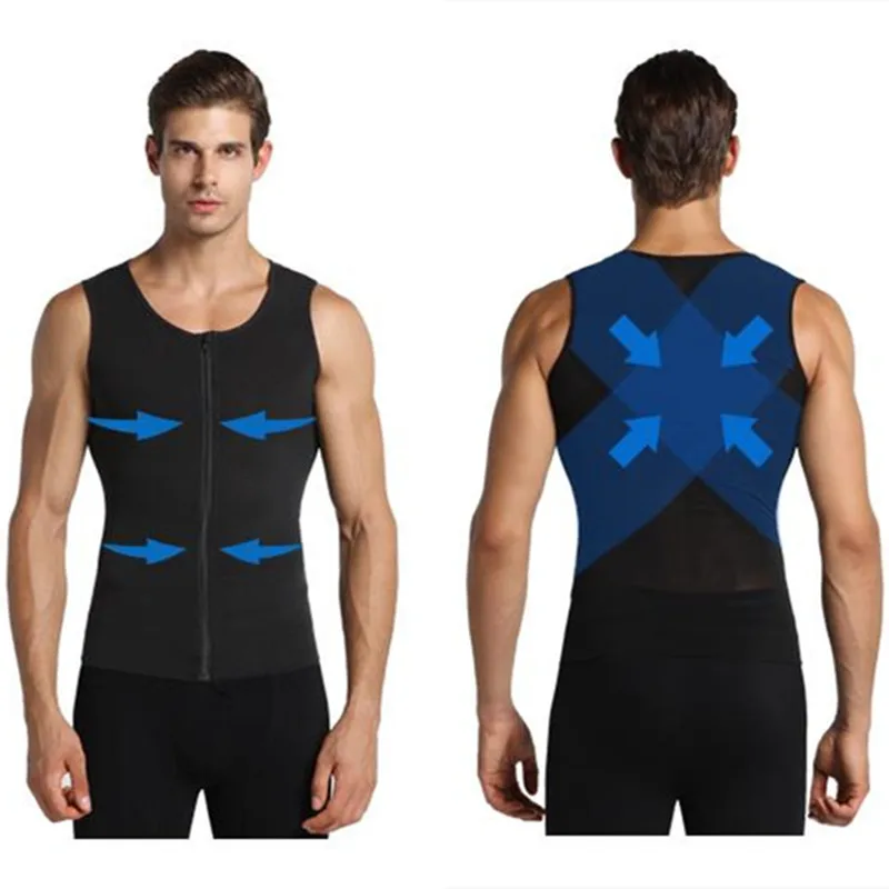 

Gynecomastia Chest Shaper For Man Boobs Flatten Zipper Corsets Beer Belly Control Shapers Tops Waist Slimming Vest Shapewear