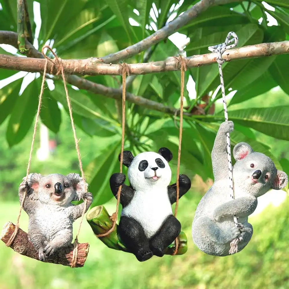 Украшения для сада koala статуя панды скульптура в виде животных декоративная