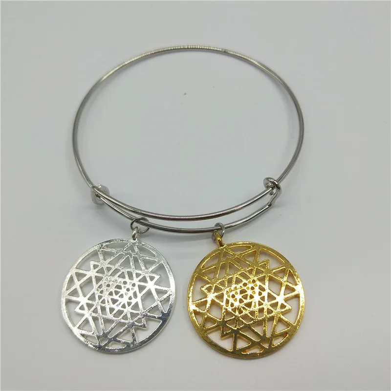 Браслет с серебряным покрытием Sri Yantra Молекулярный браслет цветком
