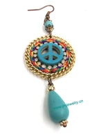 2016 new wholesale handmade ethnic jewellery dangle earrings with sign of peace