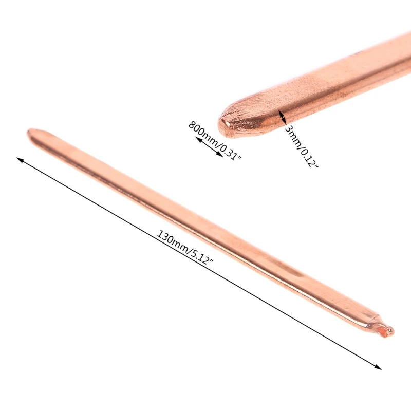 130x8x3mm 150 мм/200 мм/250 мм/300 мм труба из чистой меди трубка для компьютера ноутбука охлаждения ноутбука тепловая труба плоская или круглая - Цвет лезвия: 130x8x3mm