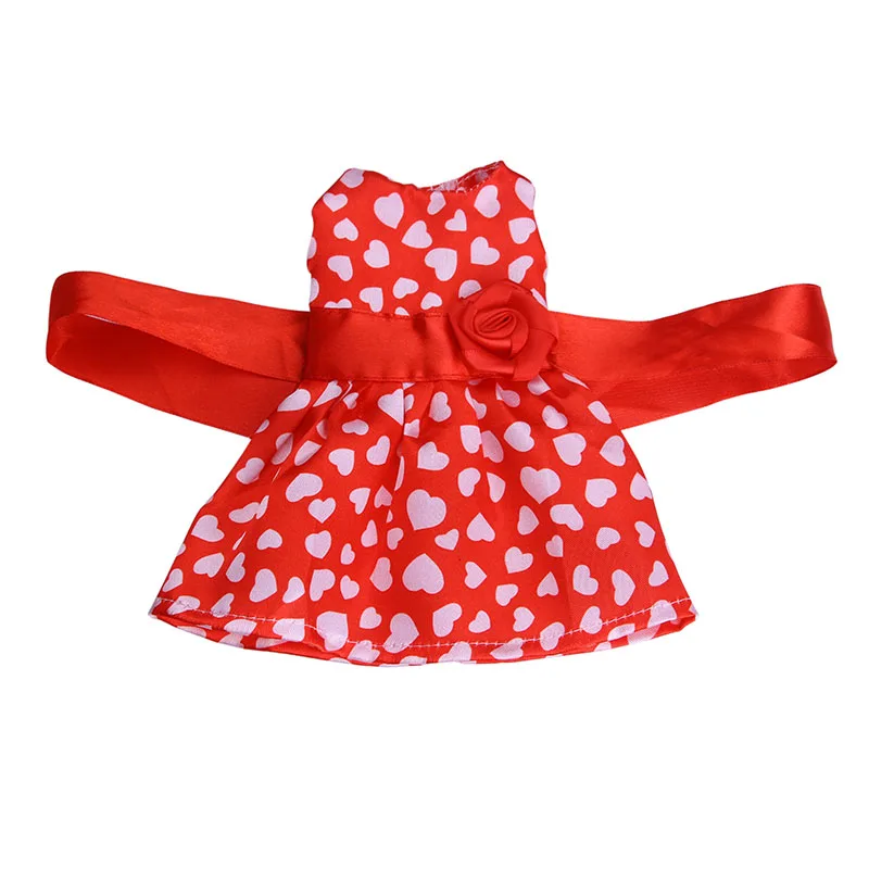 LUCKDOLL красное платье с красным цветком для 14 5 дюймовых американских кукол Wellie Wishers