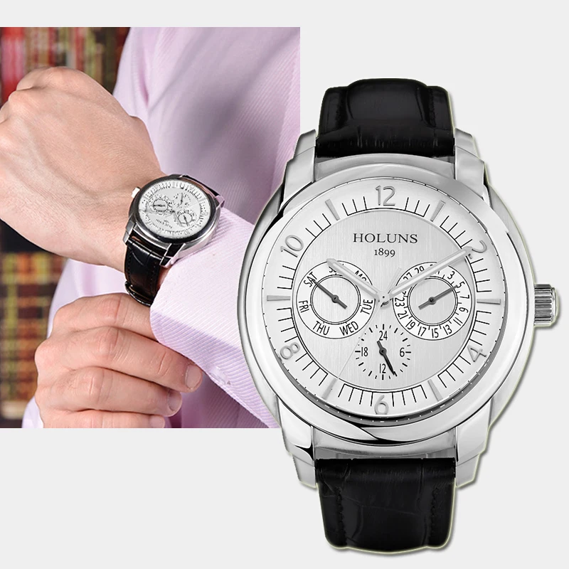 Holuns мужские часы брендовые Роскошные Спортивные кварцевые наручные деловые
