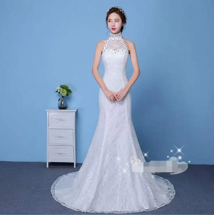 off white 3 стиля, Новое поступление, платье русалки с вырезом лодочкой, белое, красное, романтичное свадебное платье, кружевное, рукав до локтя, винтажное платье невесты, модное - Цвет: off white