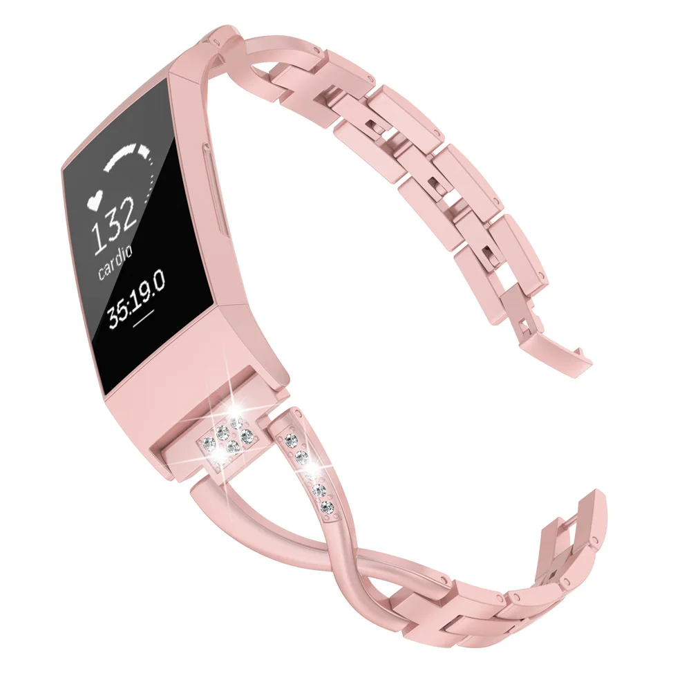 PGold Совместимый Fitbit Charge 3 полосы и зарядка 3 SE для женщин металлическая Замена подходит для зарядки 3 ч ремешок на запястье - Цвет ремешка: PGold