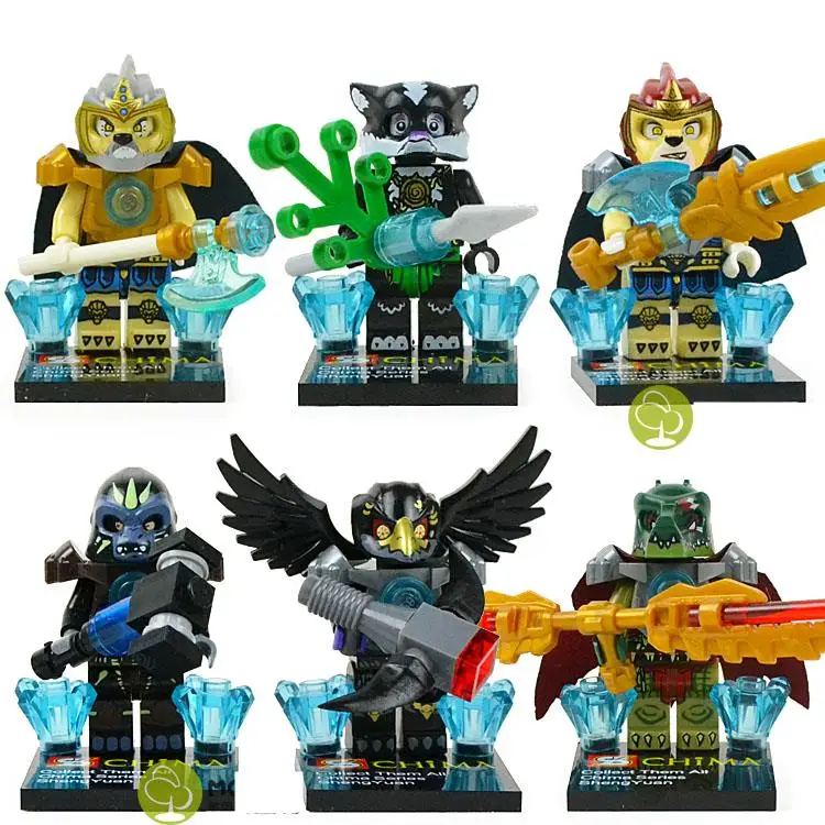 6pcs Phantom Laval Razar Eris Legends of Chimaed Eagle Worris Cragger DIY Assemble minifig Building Blocks Kids Toys Gifts | Игрушки и