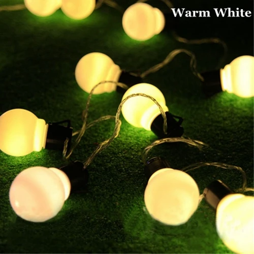 Warm white AC110/220 В 5 м 10 м светодиодные гирлянды 5 см большой шар Рождественские огни наружные декоративные фонари для рождества, праздника, фестиваля, вечерние - Испускаемый цвет: Warm white