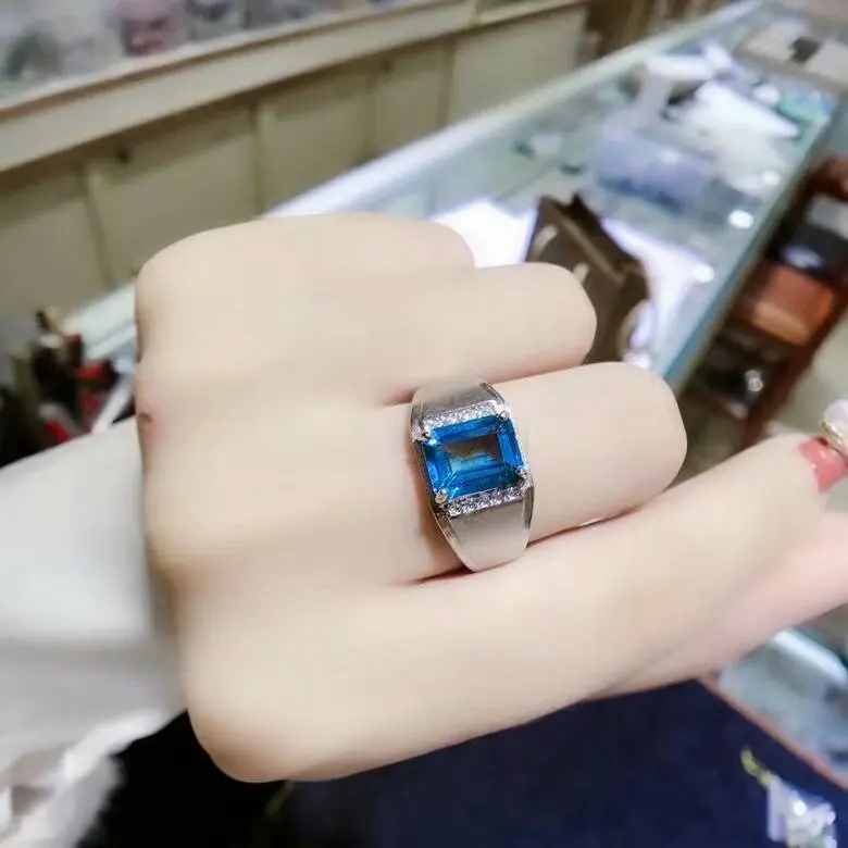 Кольцо из стерлингового серебра 925 пробы с натуральным топазом модные ювелирные