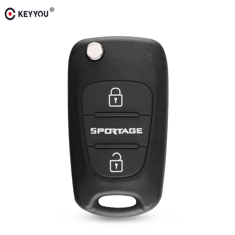 

KEYYOU 3 Buttons Car-styling Flip Folding Remote Key Shell Blank Case For Kia Sportage Auto Replacement Fob Key Cover
