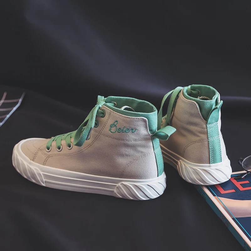 Zapatillas Deportivas Mujer; женская текстильная обувь; Вулканизированная обувь с высоким берцем на шнуровке; смешанные цвета; Новинка года; Tenis Femino; модная обувь
