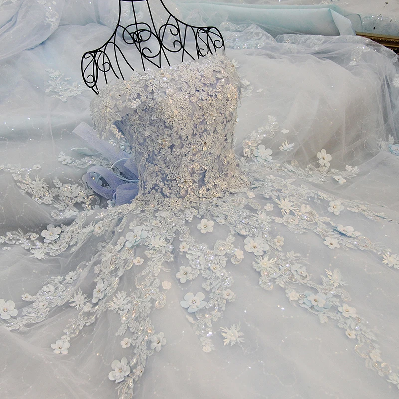 

New Short Sleeve Organza Prom Dresses Blue Long Pageant Dress Vestidos De Fiesta A-line Dress for 15 Years cheap dresses