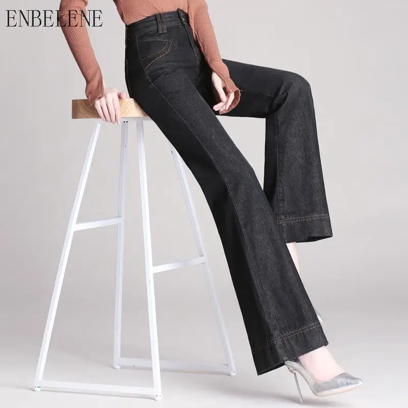 2019 зимние мягкие джинсы с высокой талией Женские однотонные синие Черные