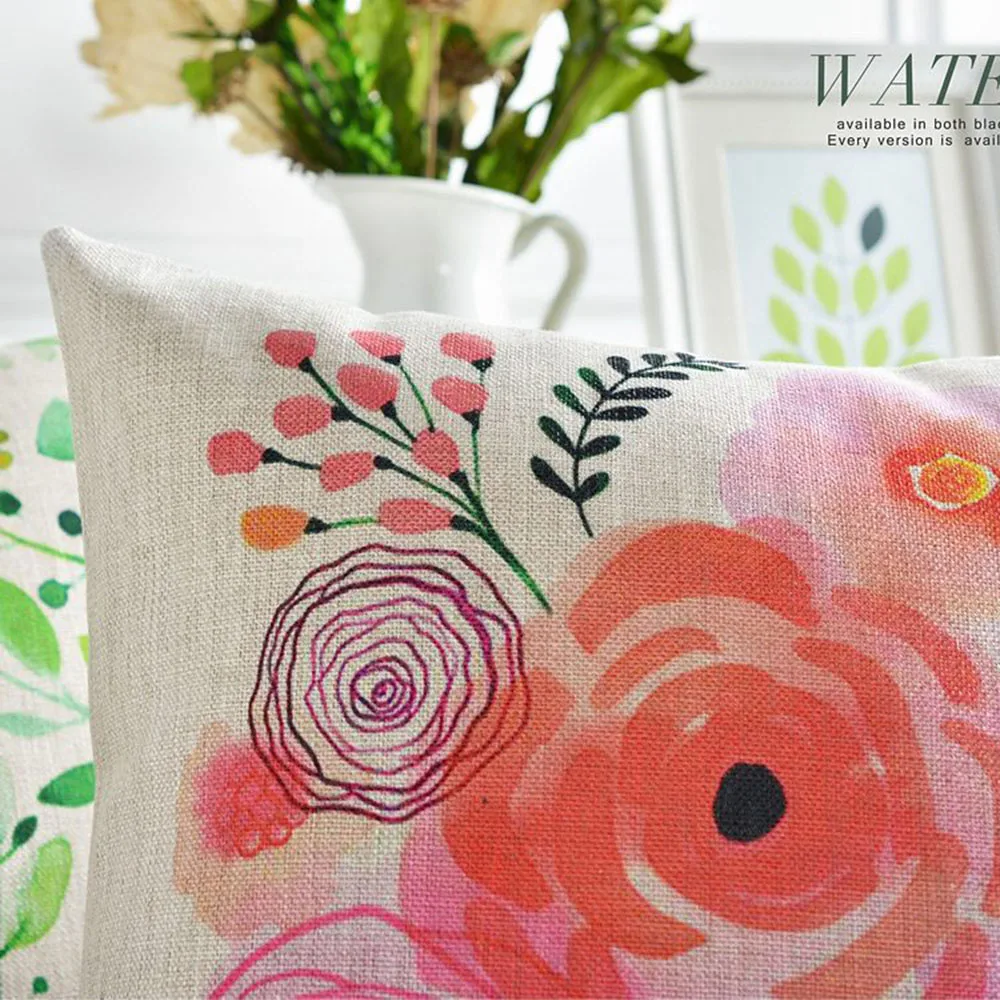 Европейская Цветочная подушка для сада офисный Поясничный чехол подушки с
