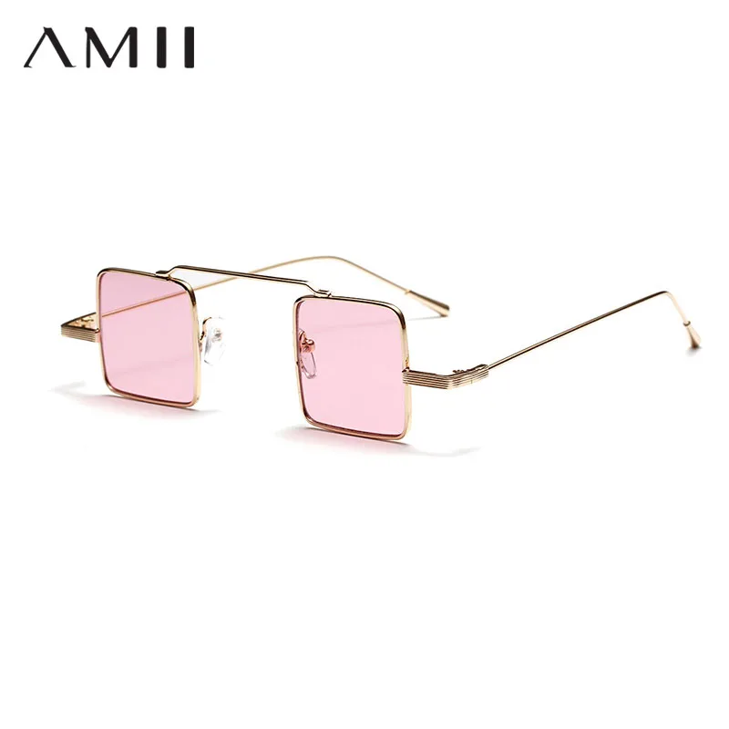 AMII Новый FashionWo Для мужчин солнцезащитные очки элегантные прямоугольник металла